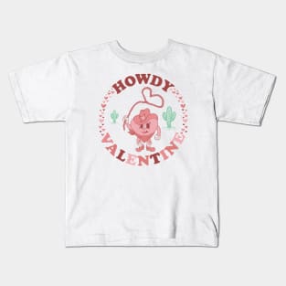 Howdy Valentine Shirt, Cowboy Valentine Gifts, Western Valentine's Day Kids T-Shirt